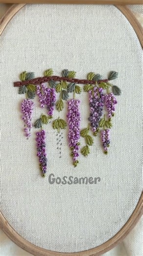 Very Easy Hanging Lavender Flowers Embroidery Tutorial for Beginners with Free Pattern inside 💜