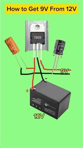 🔋Convert 12V to 9V Easily| 7809 Voltage Regulator Circuit Diagram #shorts