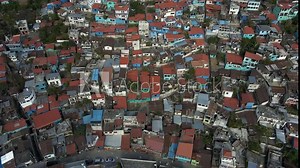 Hill village in Guatemala, houses of Santa Catarina village Central America