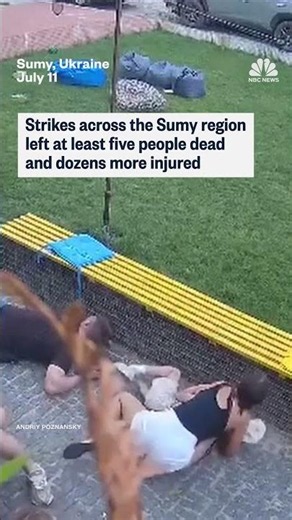 Civilians take cover during Russian strike on Ukraine