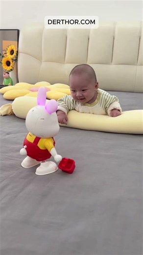 The little toy bought by my dad for the baby is so fun. It can sing and dance, and the