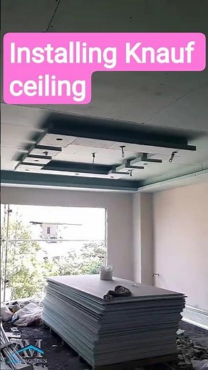✨ Watch this Knauf ceiling install transform living spaces #knauf #design #home #construction#design