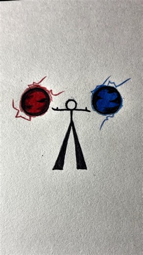 stickman drawing tutorial (red & blue) #howtodraw #stickman #art #tutorial