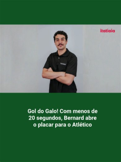 GOL DO GALO | Com menos de 20 segundos de jogo, Bernard abre o placar para o Atlético contra a equipe do Santos. Confira o gol na narração de Pedro Abílio! 📲 Leia mais em itatiaia.com.br 📹 Itatiaia #gol #galo #atlético #copasulamericana #bernard