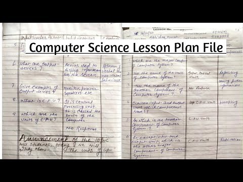 Computer Science Lesson Plan File || B.Ed English Medium ||