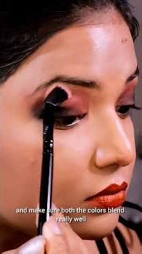 Red Smokey Eye Tutorial 🔥 Easy Black & Red Eyeshadow Look #makeuptips #smokeyeye