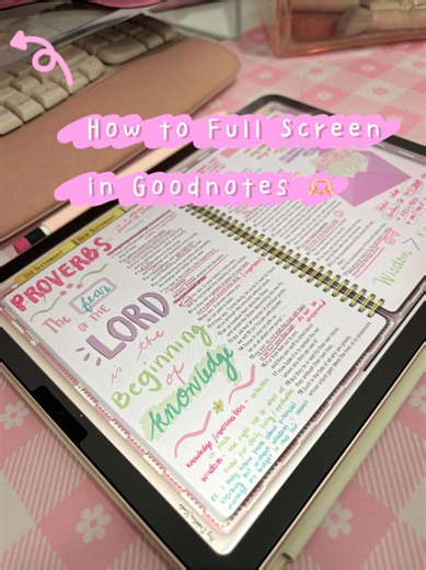 Replying to @Shay 🌸🎀 Here's how to make it full screen in Goodnotes ☺️ #biblejournaling