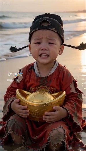 落魄至此 ➕ ➕ #落魄小財神海灘求助-做同款 #即夢AI #AI分身戲精大賽 #我的AI分身殺瘋了