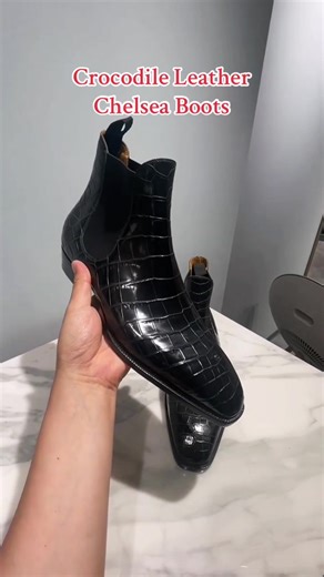 Customized Crocodile Leather Chelsea Boots for Men