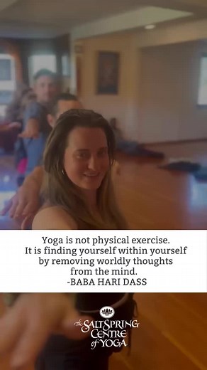 Beyond the asanas lies the journey inward — where silence reveals who you truly are. #BabaHariDass #YogaPhilosophy #SaltSpringCentreOfYoga | Salt Spring Centre of Yoga