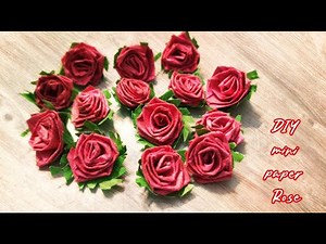 DIY mini paper Roses with paper strip|How to make a small Rose from paper|DIY Easy spiral paper rose