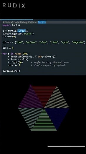 Spiral Web Using Python with Turtle