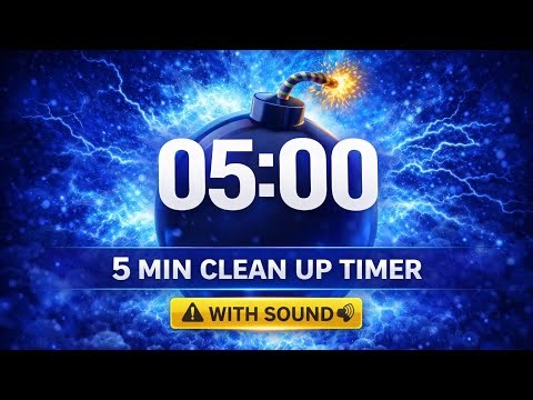 5 MIN CLEAN UP TIMER 💣 With Sound | Classroom Countdown