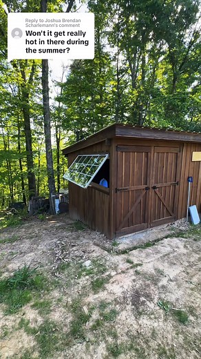 Get hot in the outhouse in summer? #narrowayhomestead #homesteadtoktok #offgridlife #narrowayouthouse #outhouse #window | Nate Petroski