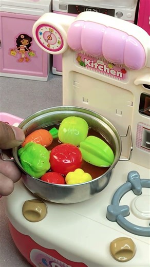 Unbelievable ASMR Veggies Cooking Sounds from Kitchen Toys #asmr #cookware #kitchenset