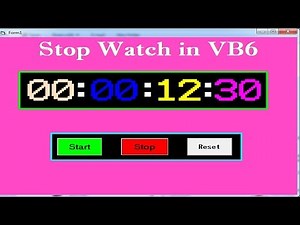 How to Create Stop Watch using Visual Basic 6