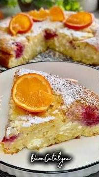 Fluffy cheesecake with raspberries, with orange and lemon flavor. #danacatalyna