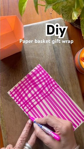 Paper basket gift wrap 🎁 ✂️