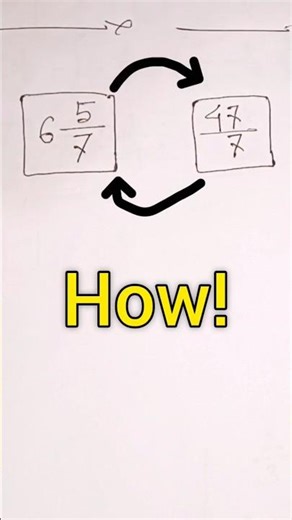 Simple Method for Mixed to Improper Fractions #maths #learning #shorts