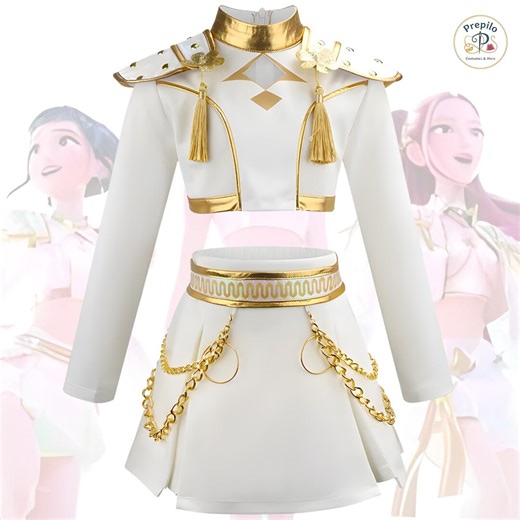 White Gold Girls Cosplay Outfit, Stage Performance Costume Set, Gift for Her - Etsy