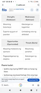 Paano isusulat:Ipakita ang inyong SWOT table sa harap ng klas... | Filo