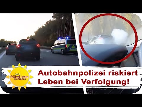 High-speed chase at 200 km/h: Car crash on the motorway | SAT.1 Breakfast Television