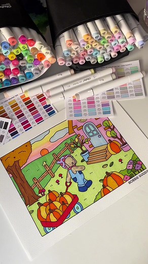 Sunset Coloring Pages with Bobbie Goods: Colour with Me 🎃