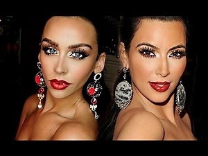 Kim Kardashian Bronze Smokey Eye & Red Lips + FULL FACE
