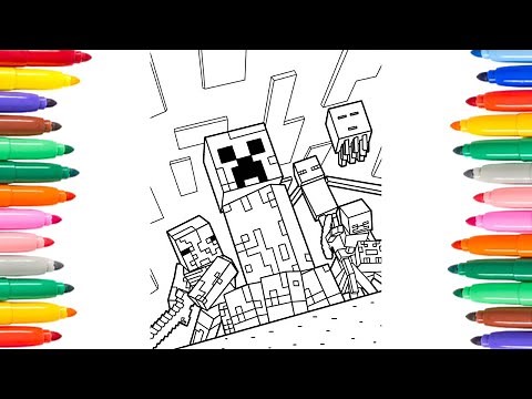 Minecraft Coloring Page / Coloring book by Minecraft / Drawing Minecraft / How to draw Minecraft.