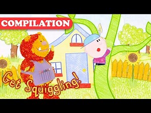How to Write the Letter V and Draw Jack and the Bean Stalk | Get Squiggling! | HD Compilation