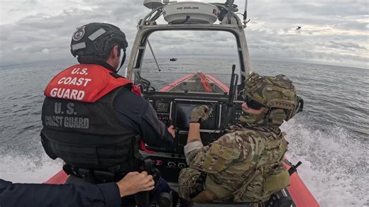 Video Release! The small-boat crew U.S. Coast Guard Cutter Kimball (WMSL 756) interdicts a suspected drug-smuggling vessel while patrolling the Eastern Pacific Ocean, April 17, 2025. The fifth interdiction during Kimball's patrol is a great example of how complex it is to stop illegal activities on the open ocean. Kimball started with aerial surveillance then engaged tactical law enforcement, and then sank the vessel so it wouldn’t be a hazard to other vessels. After wrapping up their successful