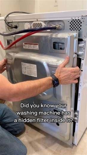 WASHING MACHINE HIDDEN FILTER #homemaintenance #cleantok