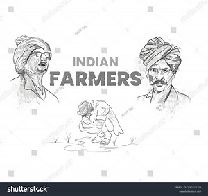 Illustration Indian Farmers Vector Drawing Poor Stock Vector (Royalty Free) 2265512309 | Shutterstock