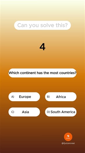 Which continent has the most countries?