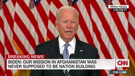 510K views · 10K reactions | President Biden began his address to the nation by saying that the situation in Afghanistan is "rapidly evolving." He said the White House's national security team is "closely monitoring the situation on the ground." Biden said he wants to remind the country "how we got here and what America's interests are in Afghanistan." He said that the US mission in Afghanistan that started two decades ago "was never supposed to have been nation building." | CNN | Facebook