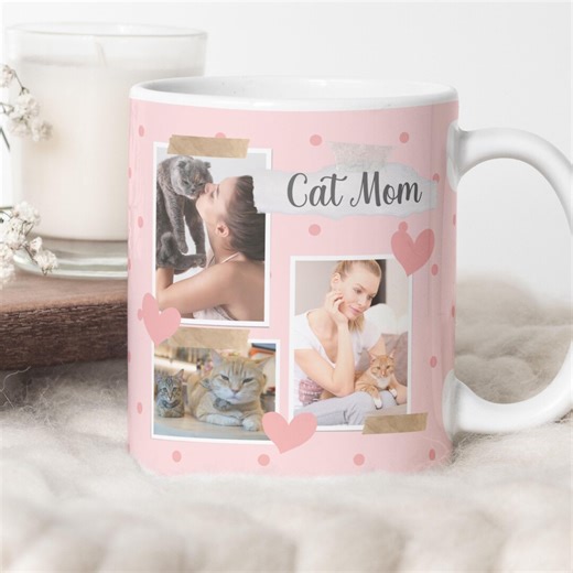 Cat Mom Photo Mug Wrap, Love Cats PNG Mug, Mother's Day Sublimation, Custom Photo Mug Design, Pet Mug PNG, Digital Download. - Etsy