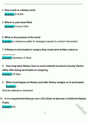 California Notary Public Exam Study Guide Questions with Revised Correct Answers Latest 2025 2026 A