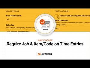 Require Job & Item/Code on Time Entries