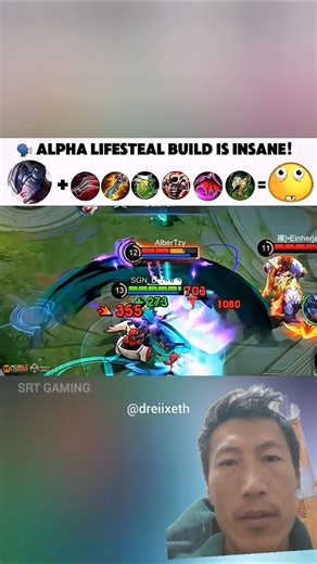 Alpha Lifesteal Build🗿💀 #alpha #mlbb #ml #mobilelegends