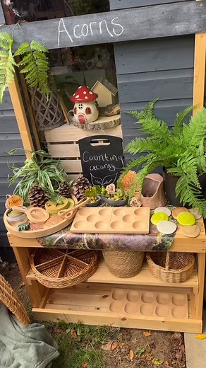 Counting acorns in our Domino Ten-Frame Tray 🌿 This wooden tray offers a different representation of a 10-frame, enabling children to explore number patterns to 10 in a new way. Divided into two identical halves, each showing the familiar dice layout for five, the use of the tray will help children to subitise and develop early counting and number bonds skills in an enjoyable, tactile and highly visual way. Use one tray to explore numbers up to 10 or combine two trays for numbers up to 20. #cou