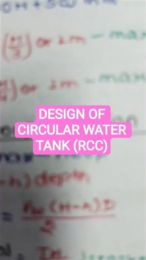 DESIGN OF CIRCULAR WATER TANK|RCC|SHORT NOTES #civilengineering#success#shorts#trending#shortsfeed
