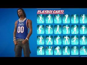 New PLAYBOI CARTI Skin Showcase with Icon Series Emotes in Fortnite
