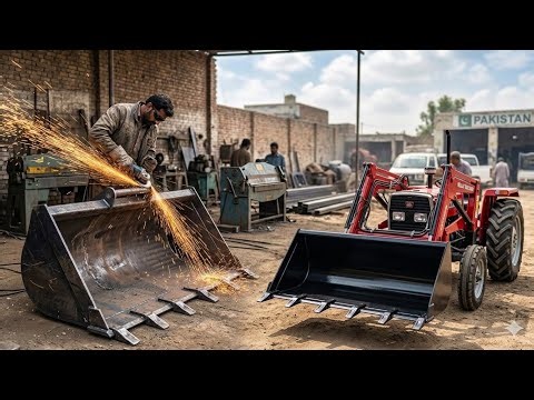 Skilled Pakistani Mechanics Build Heavy-Duty Tractor Hydraulic Bucket Like This!