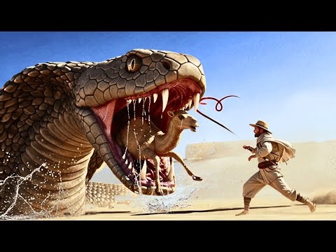 Real Life Heroe Saves a Helpless Baby Camel From a Giant Python Ambush