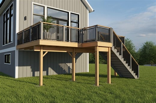 Attached Deck Plans With Detailed Permit-ready Drawings 16 Ft by 25 Ft at an 8.5 Ft High - Etsy