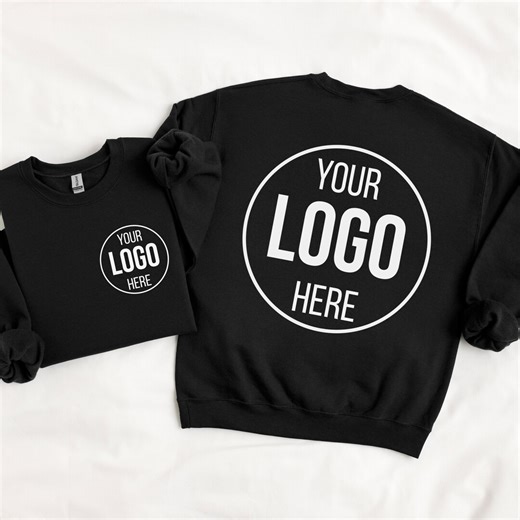 Personalized Business Logo Sweatshirt, Custom Logo Hoodie, Customized Company Logo Outfit, Custom Text Front and Back Outfit Team Logo Shirt - Etsy