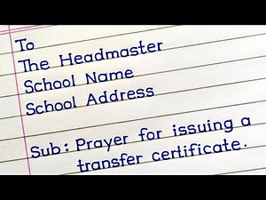 How To Write An Application For Transfer Certificate In English | Transfer Certificate Application |