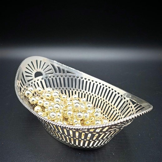 Dutch Silver Bonbon Basket With Openwork Slats. - Etsy