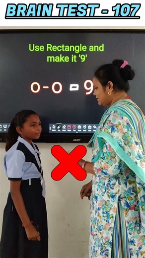 Use Rectangle and make it '9'/Brain Test/innovative ideas #education #short #youtubeshorts