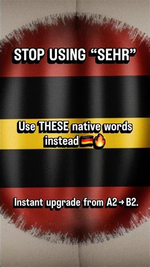 Level up your German 🇩🇪✨ Stop using “sehr” every time — speak like a native from today! 💛🔥